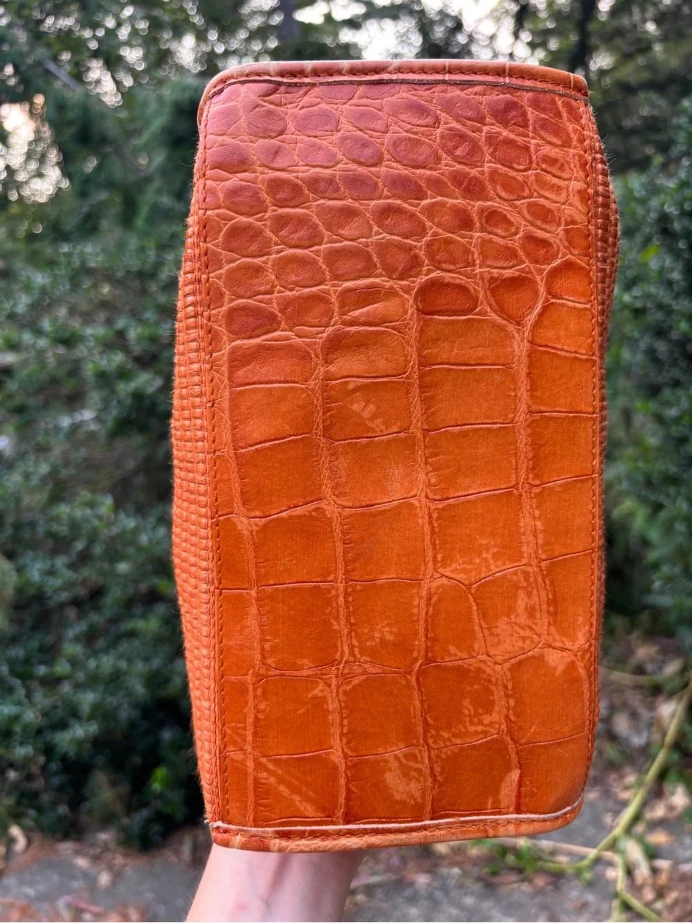 Furla Wicker Croc Embossed Tote Bag